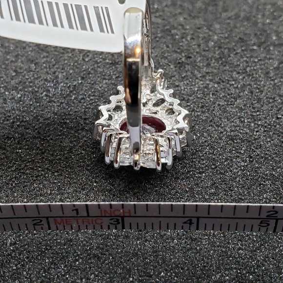 Ruby White Topaz Sterling Silver Ring SZ 8 TGW - Picture 12 of 14